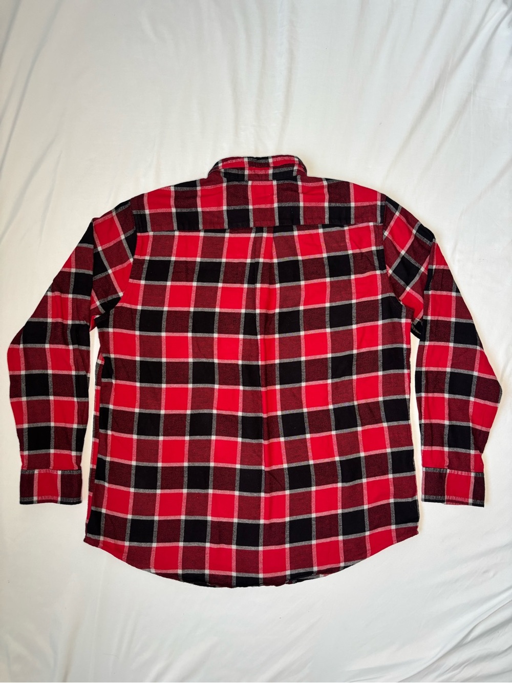 Croft & Barrow Red Plaid Button-Down Flannel Shirt 100% Cotton - Picture 3 of 9
